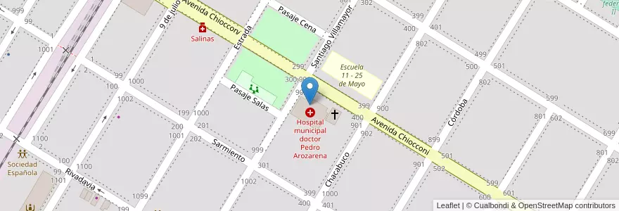 Mapa de ubicacion de Pedro Arozarena en アルゼンチン, ブエノスアイレス州, Partido De General Las Heras, General Las Heras.