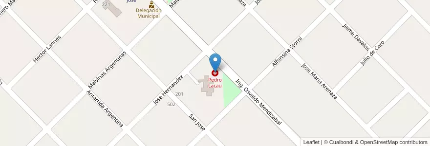 Mapa de ubicacion de Pedro Lacau en Argentina, Buenos Aires, Partido De Lincoln.