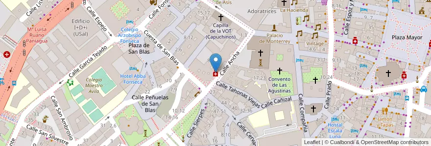 Mapa de ubicacion de Pedro Polo Rodríguez en إسبانيا, قشتالة وليون, شلمنقة, دائرة شلمنقة, شلمنقة.