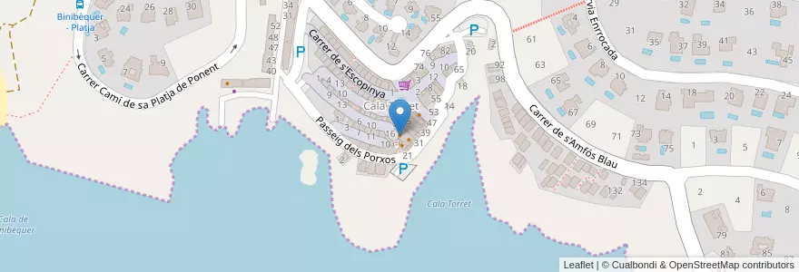 Mapa de ubicacion de Pedro's en 西班牙, 巴利阿里群岛, España (Mar Territorial), Menorca, 巴利阿里群岛.