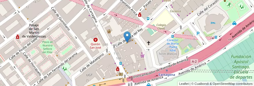 Mapa de ubicacion de Peggy Sue's en España, Comunidad De Madrid, Comunidad De Madrid, Área Metropolitana De Madrid Y Corredor Del Henares, Madrid.