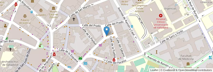 Mapa de ubicacion de Pekín en Spagna, Castilla Y León, Valladolid, Valladolid.