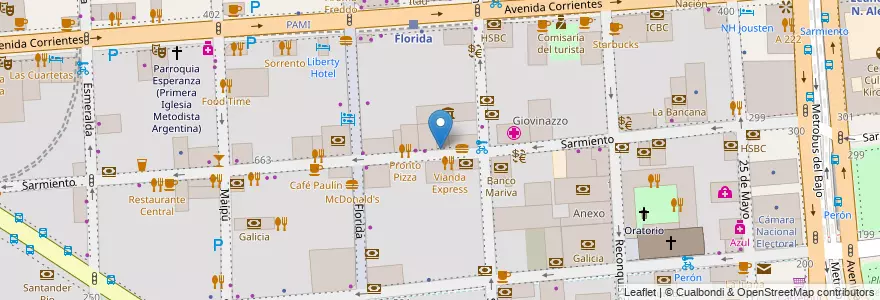 Mapa de ubicacion de Pekin, San Nicolas en الأرجنتين, Ciudad Autónoma De Buenos Aires, Comuna 1, Buenos Aires.