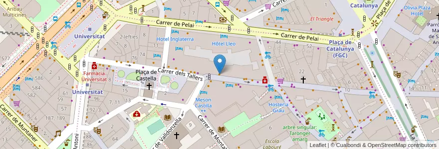 Mapa de ubicacion de Pelai en اسپانیا, Catalunya, Barcelona, Barcelonès, Barcelona.