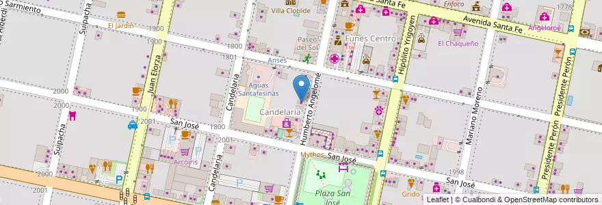 Mapa de ubicacion de Peluquería José en 阿根廷, Santa Fe, Departamento Rosario, Municipio De Funes, Funes.