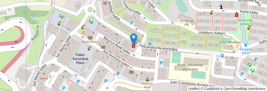 Mapa de ubicacion de Peña-Azpilicueta en 西班牙, 巴斯克, Gipuzkoa, Donostialdea, Errenteria.