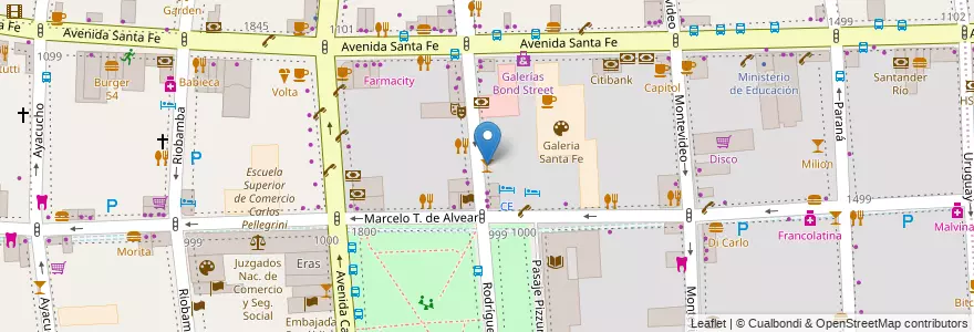 Mapa de ubicacion de Peña cerveceria, Recoleta en الأرجنتين, Ciudad Autónoma De Buenos Aires, Comuna 2, Buenos Aires.