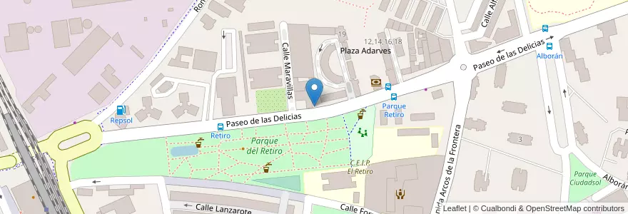 Mapa de ubicacion de Peña Flamenca La Bulería en اسپانیا, Andalucía, Cádiz, Campiña De Jerez, Jerez De La Frontera.