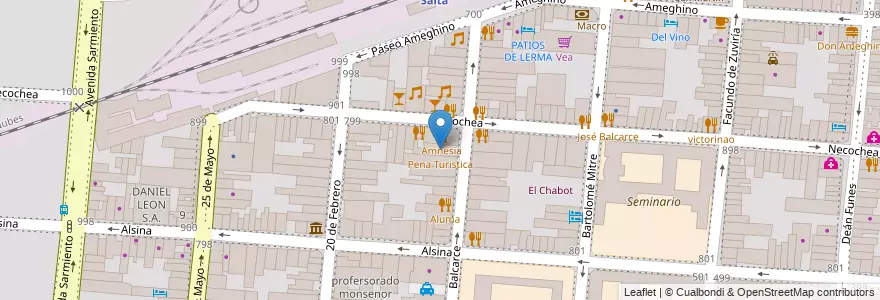 Mapa de ubicacion de Pena Turistica en Arjantin, Salta, Capital, Municipio De Salta, Salta.