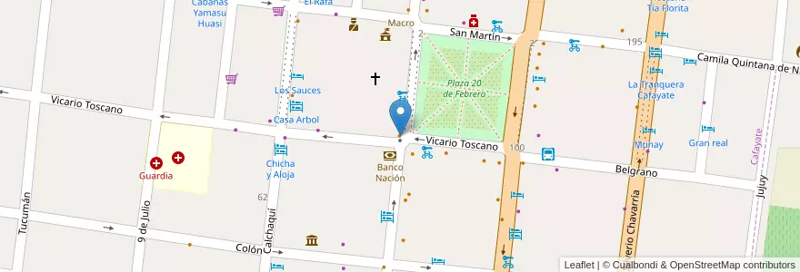 Mapa de ubicacion de Peña y Parrillada de la Plaza en Argentinien, Salta, Cafayate, Municipio De Cafayate.