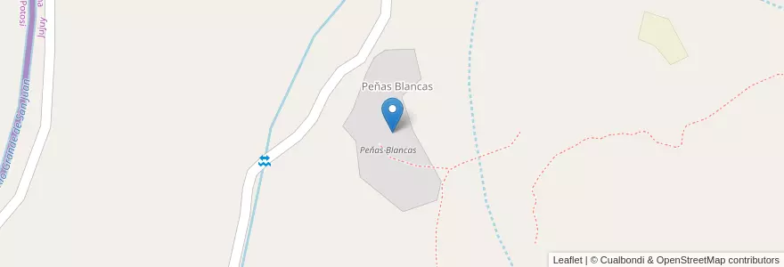 Mapa de ubicacion de Peňas Blancas en 아르헨티나, Jujuy, Departamento Santa Catalina, Municipio De Santa Catalina.