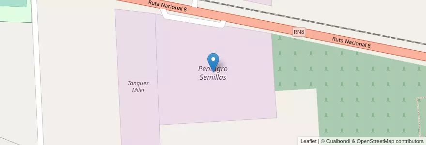 Mapa de ubicacion de Pentagro Semillas en 아르헨티나, 부에노스아이레스주, Partido De Pergamino.