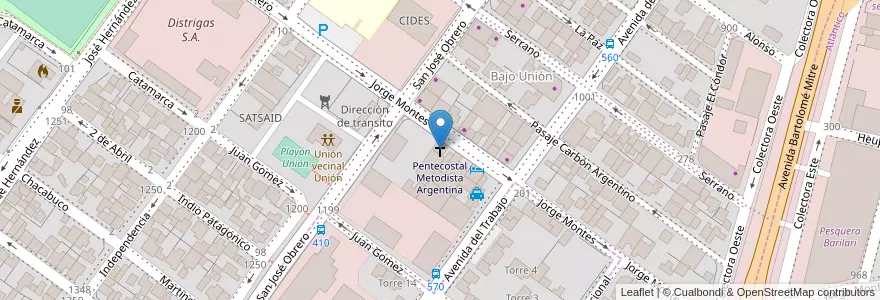 Mapa de ubicacion de Pentecostal Metodista Argentina en Argentina, Chile, Santa Cruz, Deseado, Caleta Olivia.