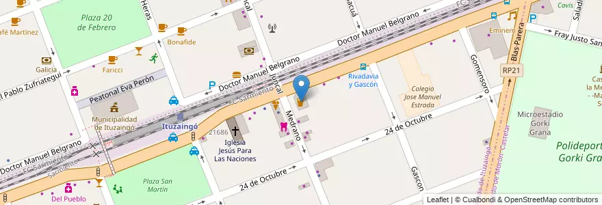 Mapa de ubicacion de Pentos en Argentinië, Buenos Aires, Partido De Ituzaingó, Ituzaingó.