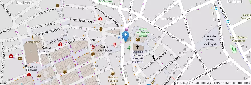 Mapa de ubicacion de Penya Madridista Goles en Испания, Каталония, Барселона, Гарраф, Vilanova I La Geltrú.