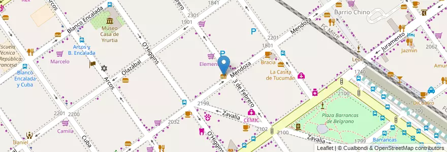 Mapa de ubicacion de Pepa's, Belgrano en アルゼンチン, Ciudad Autónoma De Buenos Aires, ブエノスアイレス, Comuna 13.