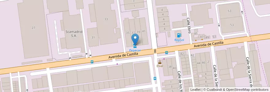 Mapa de ubicacion de Pepecar en إسبانيا, منطقة مدريد, منطقة مدريد, Área Metropolitana De Madrid Y Corredor Del Henares, San Fernando De Henares.
