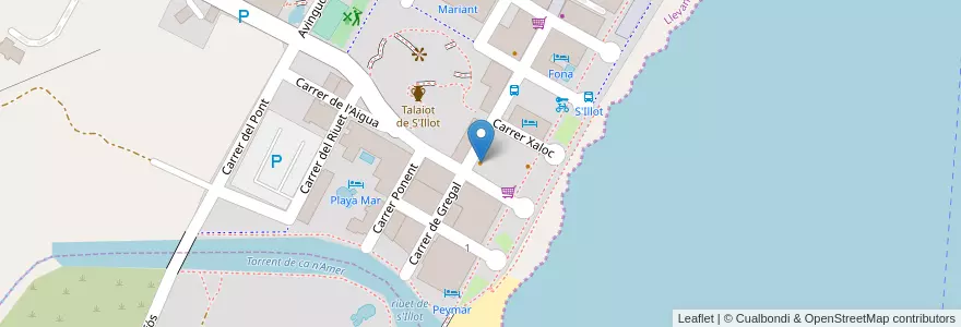 Mapa de ubicacion de Pep's Burger en スペイン, バレアレス諸島, España (Mar Territorial), Llevant, バレアレス諸島.