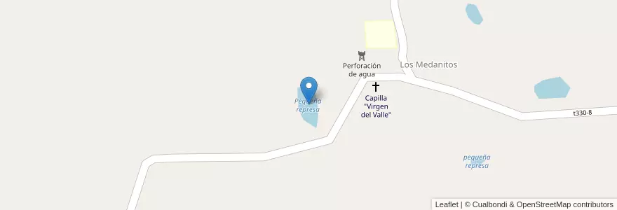Mapa de ubicacion de Pequeña represa en Arjantin, Córdoba, Departamento Pocho, Pedanía Represa.