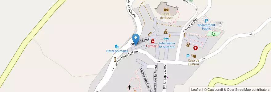 Mapa de ubicacion de Pequeño aparcamiento público en スペイン, バレンシア州, Alacant / Alicante, L'Alacantí, Busot.