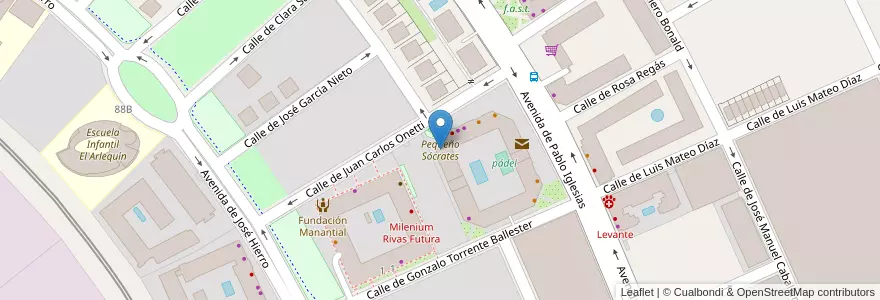 Mapa de ubicacion de Pequeño Sócrates en 스페인, Comunidad De Madrid, Comunidad De Madrid, Cuenca Del Henares, Rivas-Vaciamadrid.