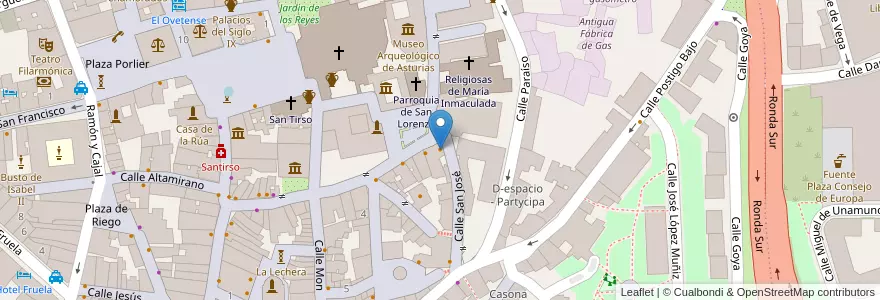 Mapa de ubicacion de Per Se en اسپانیا, آستوریاس, آستوریاس, Oviedo.