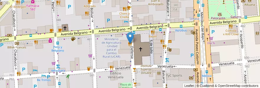 Mapa de ubicacion de Perez-H, Montserrat en آرژانتین, Ciudad Autónoma De Buenos Aires, Comuna 1, Buenos Aires.