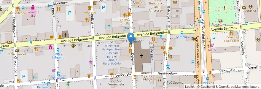 Mapa de ubicacion de Pérez-H, Montserrat en アルゼンチン, Ciudad Autónoma De Buenos Aires, Comuna 1, ブエノスアイレス.