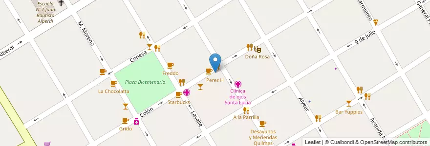 Mapa de ubicacion de Perez H en الأرجنتين, بوينس آيرس, Partido De Quilmes, Quilmes.