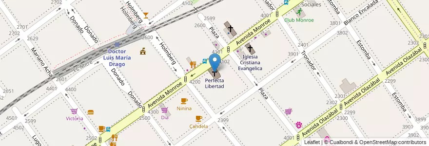 Mapa de ubicacion de Perfecta Libertad, Villa Urquiza en Argentinië, Ciudad Autónoma De Buenos Aires, Comuna 12, Buenos Aires.