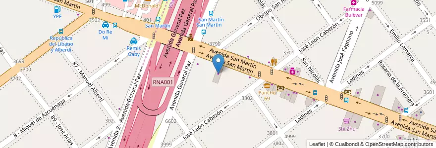 Mapa de ubicacion de Performance Bikes, Villa Devoto en Argentina, Provincia Di Buenos Aires, Comuna 11.
