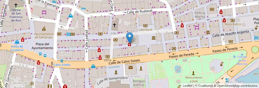 Mapa de ubicacion de Perfumería Villafranca en Испания, Кантабрия, Кантабрия, Santander, Santander.
