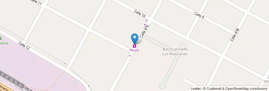 Mapa de ubicacion de Perino, City Bell en الأرجنتين, بوينس آيرس, Partido De La Plata, City Bell.