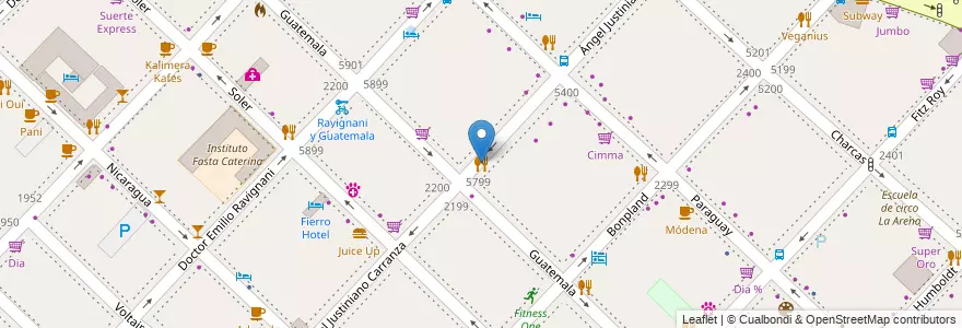 Mapa de ubicacion de Perón Perón resto bar, Palermo en آرژانتین, Ciudad Autónoma De Buenos Aires, Buenos Aires, Comuna 14.