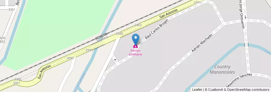 Mapa de ubicacion de Perreti Emilliano en Argentinië, Córdoba, Departamento Capital, Pedanía Capital, Córdoba, Municipio De Córdoba.