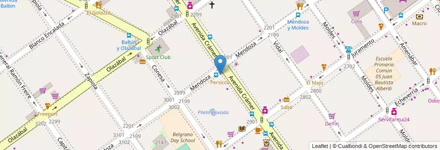 Mapa de ubicacion de Persicco, Belgrano en アルゼンチン, Ciudad Autónoma De Buenos Aires, ブエノスアイレス, Comuna 13.