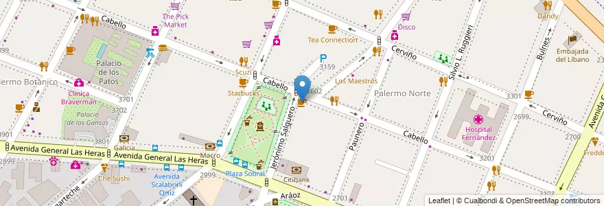 Mapa de ubicacion de Persicco, Palermo en آرژانتین, Ciudad Autónoma De Buenos Aires, Buenos Aires, Comuna 14.