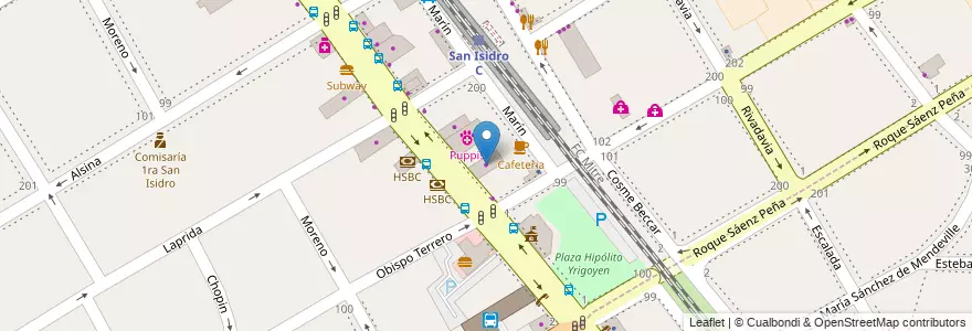 Mapa de ubicacion de Personal en Arjantin, Buenos Aires, Partido De San Isidro, San Isidro.