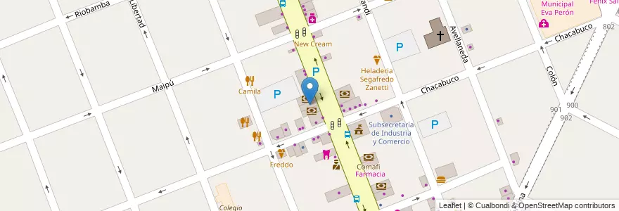 Mapa de ubicacion de Personal en Argentina, Provincia Di Buenos Aires, Partido De Merlo, Merlo.