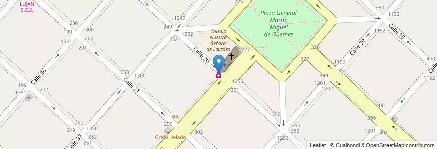 Mapa de ubicacion de Perusin, Casco Urbano en 아르헨티나, 부에노스아이레스주, Partido De La Plata, La Plata.