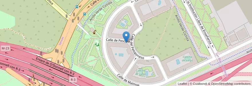 Mapa de ubicacion de PESCARA, CALLE, DE,4 en Spagna, Comunidad De Madrid, Comunidad De Madrid, Área Metropolitana De Madrid Y Corredor Del Henares, Madrid.