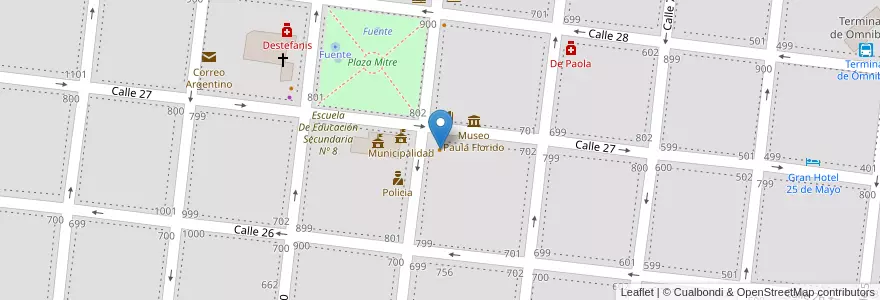 Mapa de ubicacion de Petain en Argentinië, Buenos Aires, Partido De Veinticinco De Mayo, Veinticinco De Mayo.