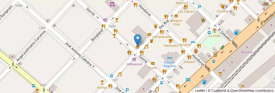 Mapa de ubicacion de Peter's Hot Dog, Palermo en Argentina, Autonomous City Of Buenos Aires, Autonomous City Of Buenos Aires.