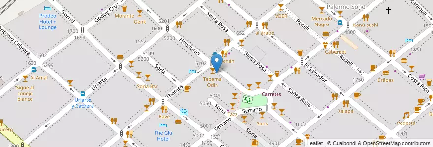 Mapa de ubicacion de Peter's Hot Dog, Palermo en Arjantin, Ciudad Autónoma De Buenos Aires, Buenos Aires.