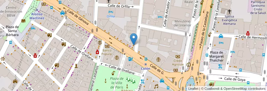 Mapa de ubicacion de Petit Appetit Monte Esquinza en 스페인, Comunidad De Madrid, Comunidad De Madrid, Área Metropolitana De Madrid Y Corredor Del Henares, 마드리드.