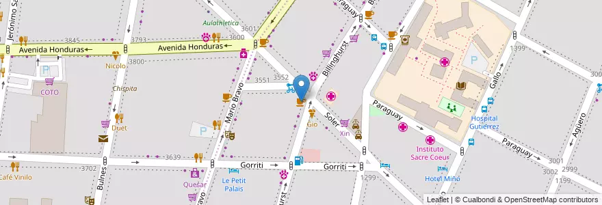 Mapa de ubicacion de Petit Bon Bon, Recoleta en 阿根廷, Ciudad Autónoma De Buenos Aires, Comuna 2, 布宜诺斯艾利斯.