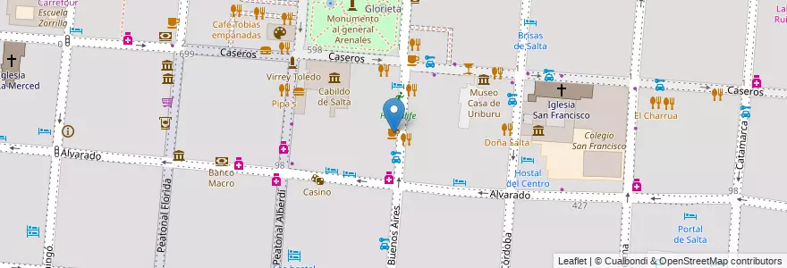 Mapa de ubicacion de Petit Cafe en Arjantin, Salta, Capital, Municipio De Salta, Salta.