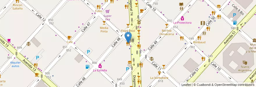 Mapa de ubicacion de Petit Crepe, Casco Urbano en Argentinië, Buenos Aires, Partido De La Plata, La Plata.