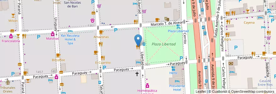 Mapa de ubicacion de Petit Plaza, Retiro en Аргентина, Буэнос-Айрес, Comuna 1, Буэнос-Айрес.