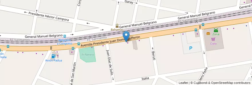 Mapa de ubicacion de Petotens en Arjantin, Buenos Aires, Partido De Merlo, San Antonio De Padua.